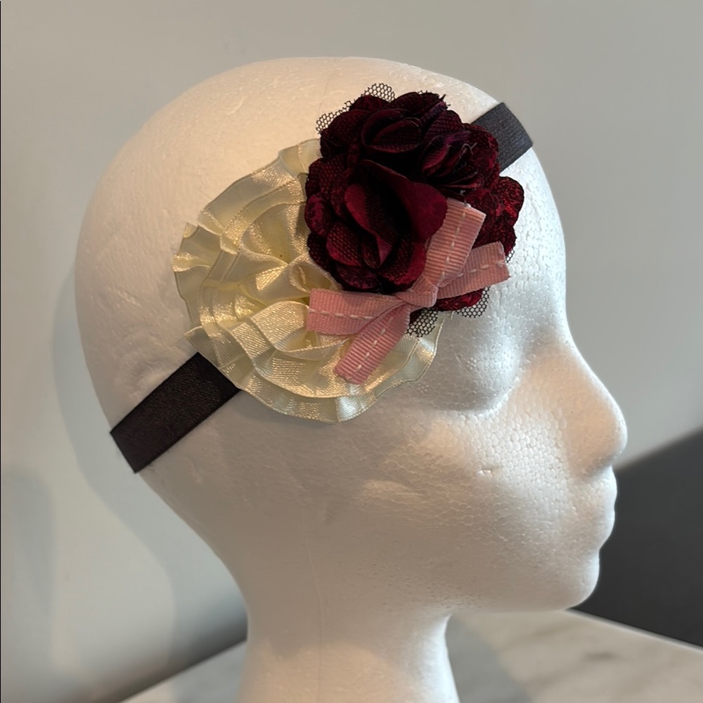 Romantic Cream and Red Floral Hair Accessory